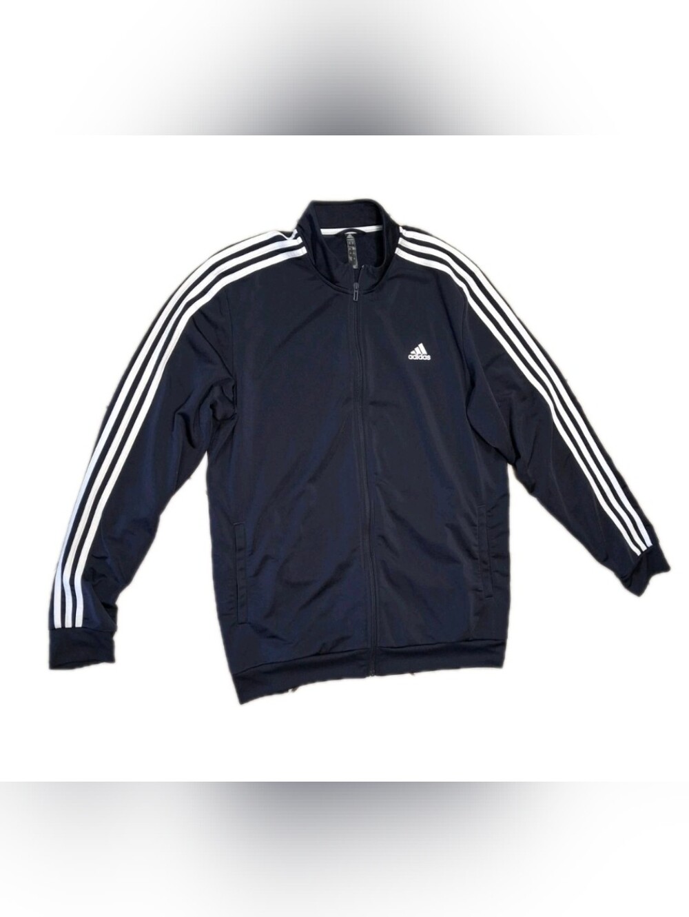 Adidas Navy 3 Stripe Full Zip Track Jacket XLT